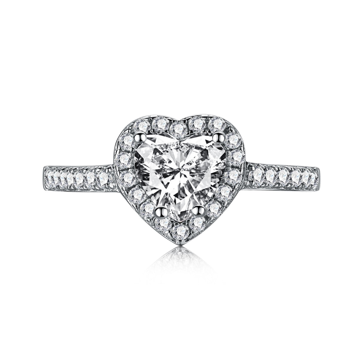 Pomuse Eternity Spritziger romantischer Herzring für Liebhaber
