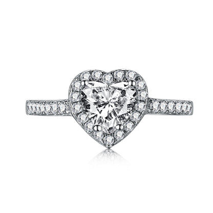 Pomuse Eternity Spritziger romantischer Herzring für Liebhaber
