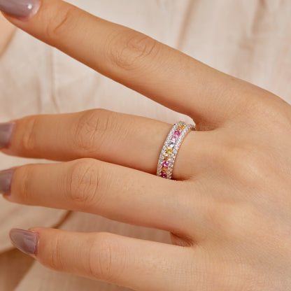 Pomuse Delicate Colorful Round Cut Daily Ring