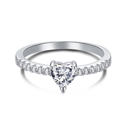 Pomuse 0.5 Carat CaratEternity Charming Heart Shape Lover Ring