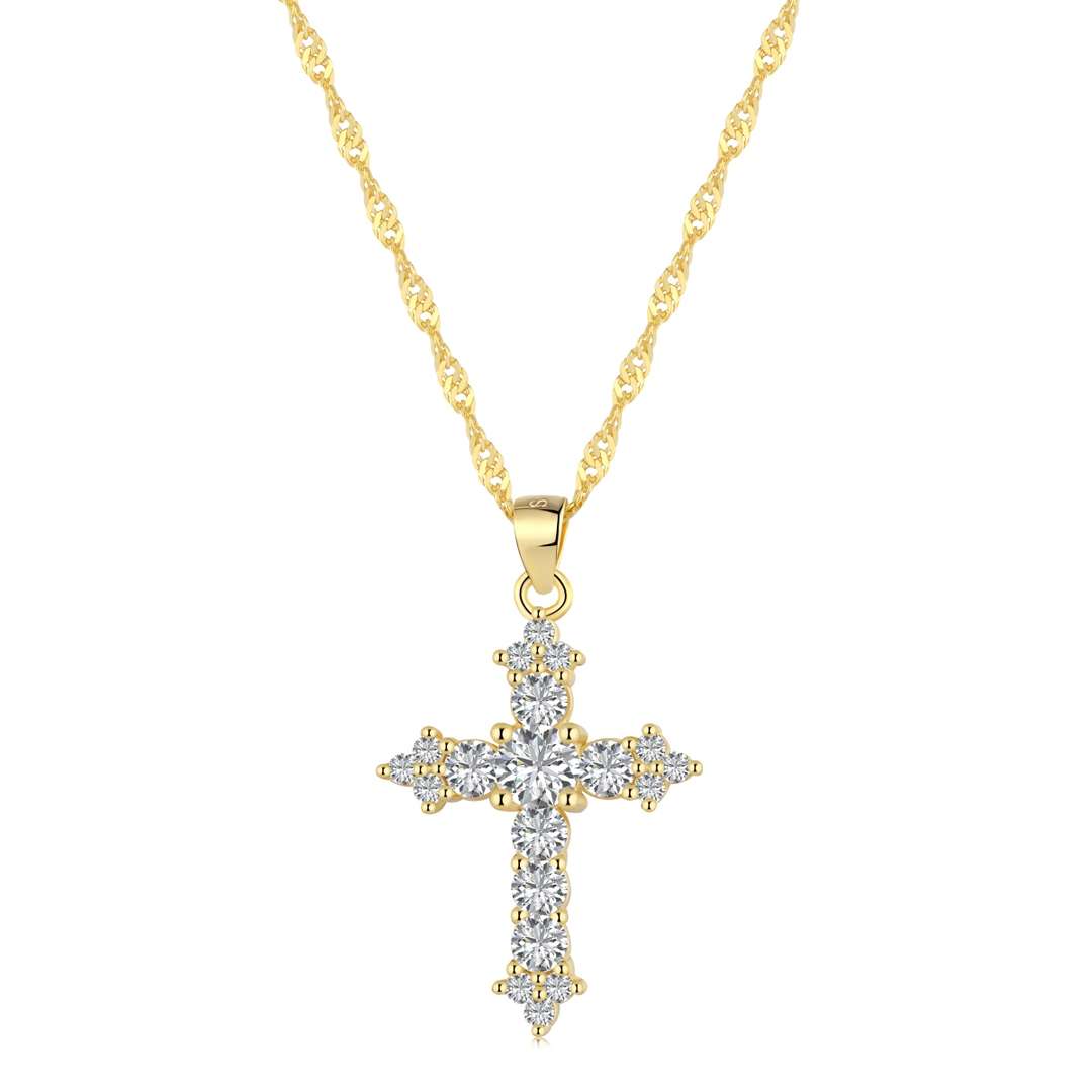Pomuse Delicate Cross Shape Necklace