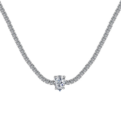 Pomuse 1.0 carat Unique Pear Cut Tennis Necklace