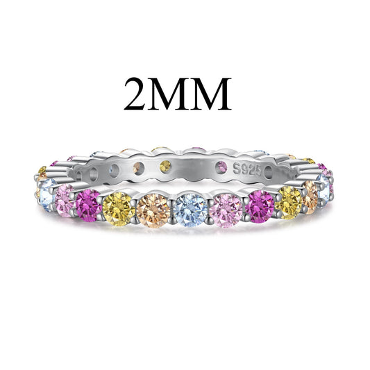 Pomuse Dazzling Resplendent Round Cut Party Ring