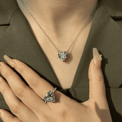 Pomuse 6.0 carat Radiant Heart Shape Necklace