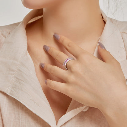 Pomuse Ornate Colorful Radiant Cut Daily Ring