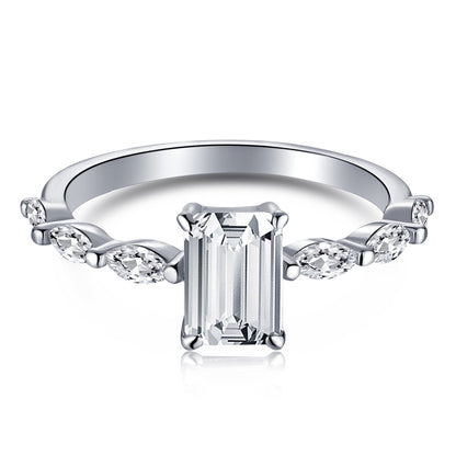 Pomuse 1.0 Carat Dainty Resplendent Radiant Cut Daily Ring
