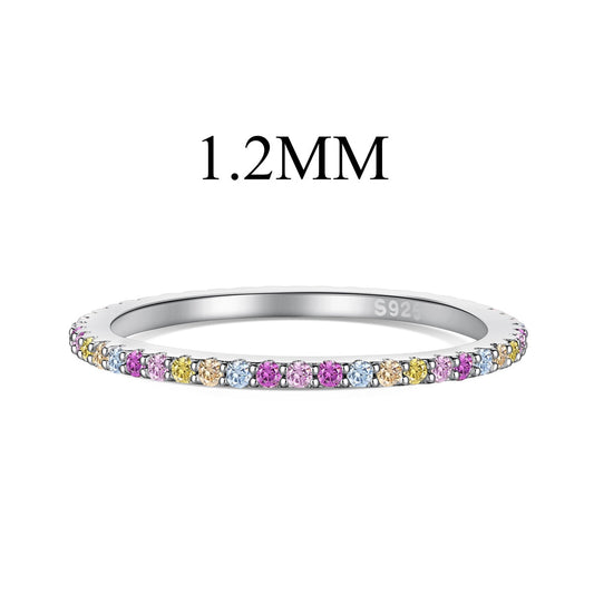 Pomuse Ornate Colorful Round Cut Tennis Ring