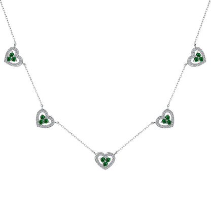 Pomuse Sparkling Five Heart Necklace