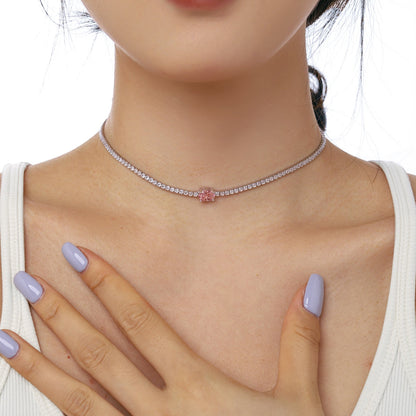 Pomuse 1.0 Carat Shining Oval Cut Necklace