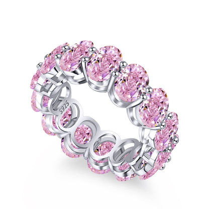 Pomuse Dainty Elongated Cushion Cut Tennis Ring