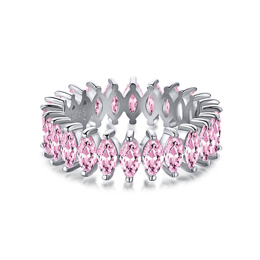 Pomuse Gorgeous Marquise Cut Tennis Ring