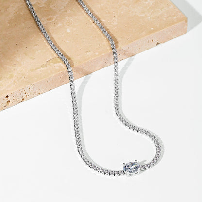 Pomuse 1.0 Carat Shining Oval Cut Necklace