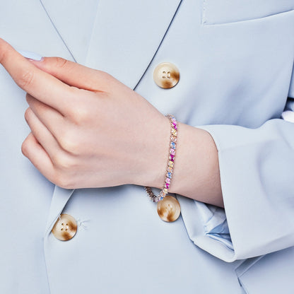 Pomuse Ornate Sparkling Multi Cut Party Bracelet