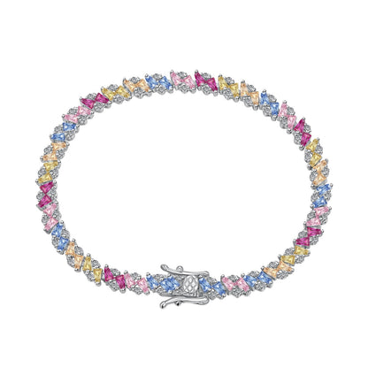 Pomuse Ornate Sparkling Multi Cut Party Bracelet