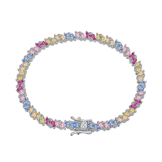 Pomuse Ornate Sparkling Multi Cut Party Bracelet