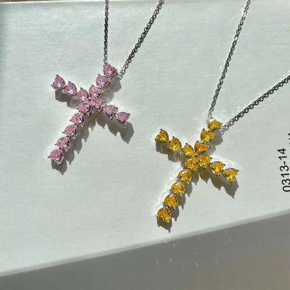 Pomuse Radiant Cross Shape Necklace