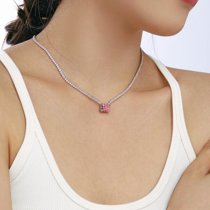 Pomuse 4.0 Carat Elegant Radiant Cut Necklace