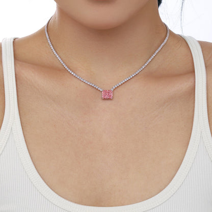 Pomuse 4.0 Carat Elegant Radiant Cut Necklace