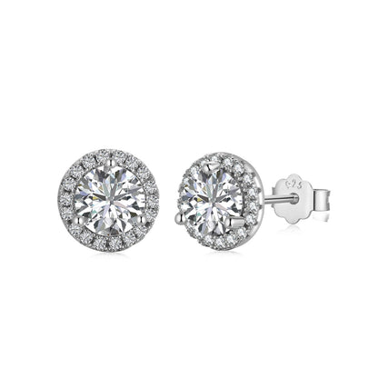 Pomuse Classic Princess Round Shape Earrings