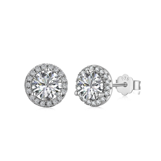 Pomuse Classic Princess Round Shape Earrings