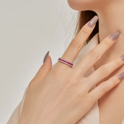 Pomuse Delicate Colorful Round Cut Daily Ring