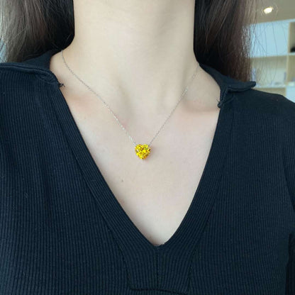Pomuse 6.0 carat Radiant Heart Shape Necklace