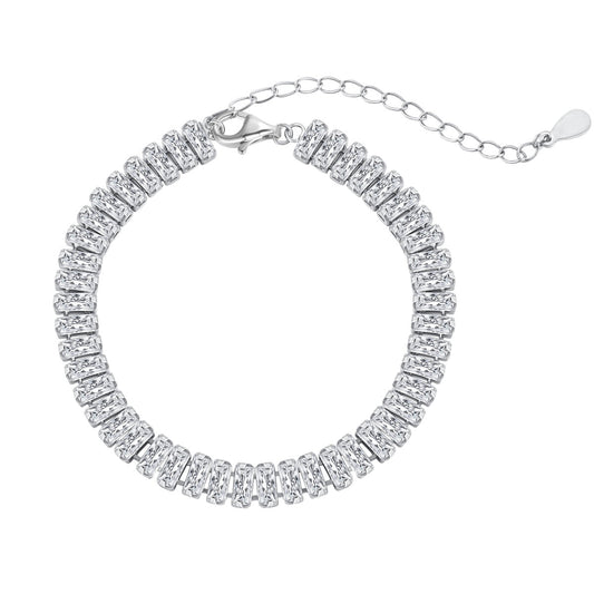Pomuse Exquisites Smaragdschliff-Tagesarmband