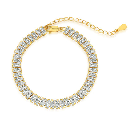 Pomuse Exquisites Smaragdschliff-Tagesarmband