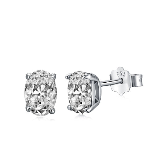 Pomuse Oval Classic Dignified Elegant Earrings