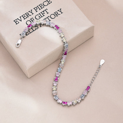 Pomuse Delicate Colorful Emerald Cut Party Bracelet