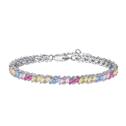 Pomuse Ornate Sparkling Multi Cut Party Bracelet