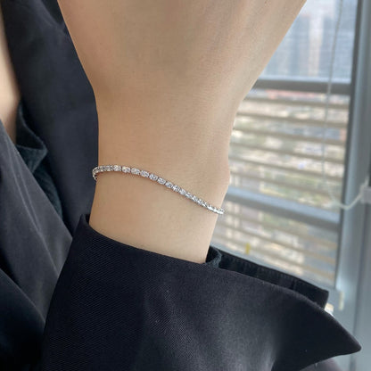 Pomuse Elegantes Smaragdschliff-Tagesarmband