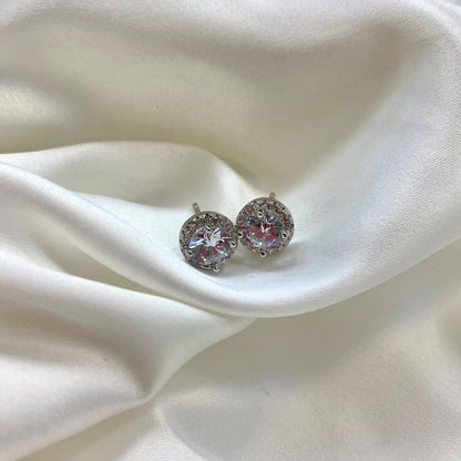Pomuse Classic Princess Round Shape Earrings