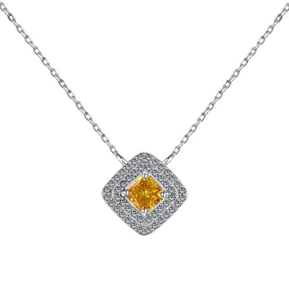 Pomuse Sparkling Asscher Cut Necklace