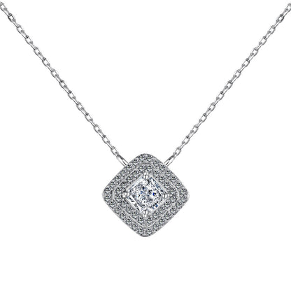 Pomuse Sparkling Asscher Cut Necklace