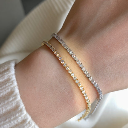 Pomuse Radiant Shinning Princess Cut Tennis Bracelet
