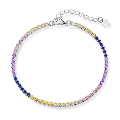 Pomuse Radiant Shinning Princess Cut Tennis Bracelet