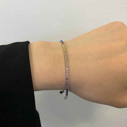 Pomuse Radiant Shinning Princess Cut Tennis Bracelet