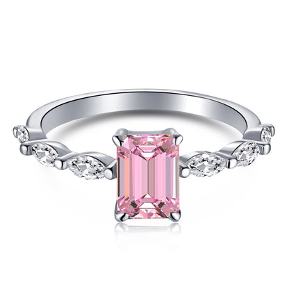 Pomuse 1.0 Carat Dainty Resplendent Radiant Cut Daily Ring