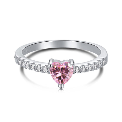 Pomuse 0.5 Carat CaratEternity Charming Heart Shape Lover Ring