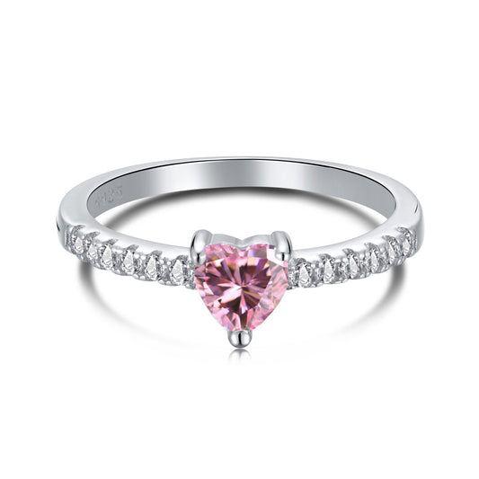 Pomuse 0.5 Carat CaratEternity Charming Heart Shape Lover Ring