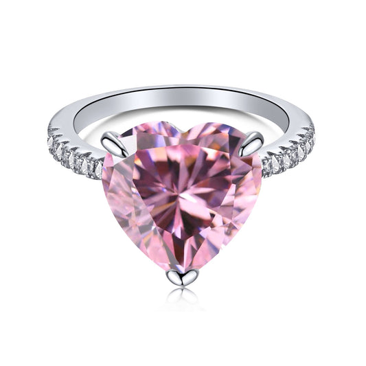 Pomuse 6.0 Carat Luxurious Sparkling Romantic Heart Cut Lover Ring