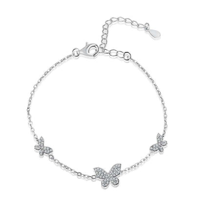 Pomuse Delicate Butterfly Pendant Bracelet