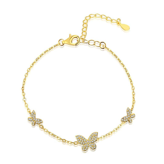 Pomuse Delicate Butterfly Pendant Bracelet