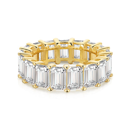 Pomuse 0.75 Carat Elegant Emerald Cut Tennis Ring