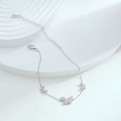 Pomuse Delicate Butterfly Pendant Bracelet