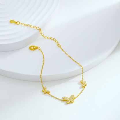 Pomuse Delicate Butterfly Pendant Bracelet