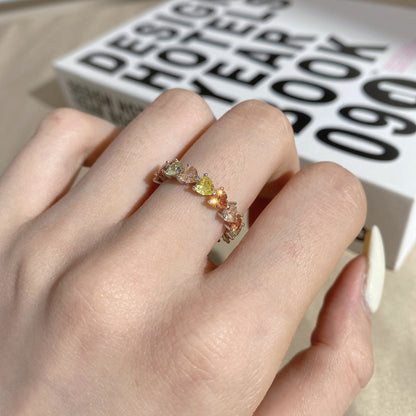 Pomuse 0.25 Carat Radiant Romance Heart Cut Lover Ring