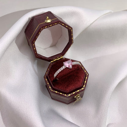 Pomuse 0.5 Carat CaratEternity Charming Heart Shape Lover Ring