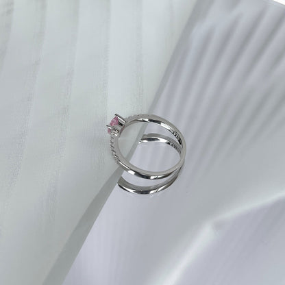 Pomuse 0.5 Carat CaratEternity Charming Heart Shape Lover Ring